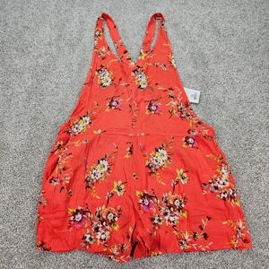 Obey‎ Coral Floral Print Sleeveless Romper Jumpsuit Women's Size Medium NWT
